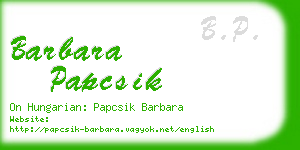 barbara papcsik business card